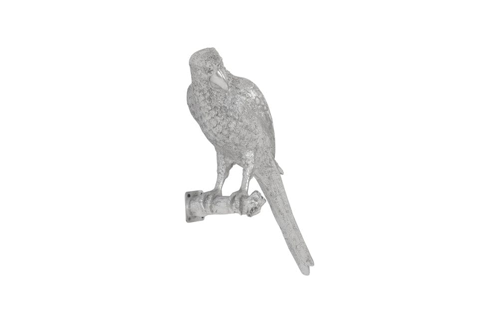 Phillips Collection - Parrot Looking Left Wall Art, Resin, Silver Leaf - PH95595 view 2