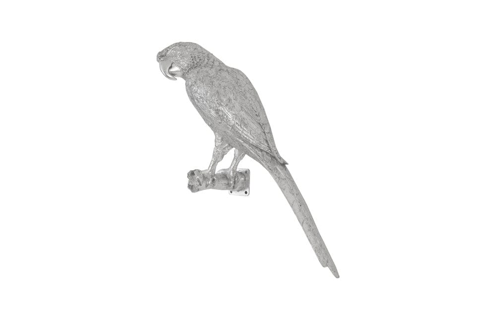 Phillips Collection - Parrot Looking Left Wall Art, Resin, Silver Leaf - PH95595 view 3