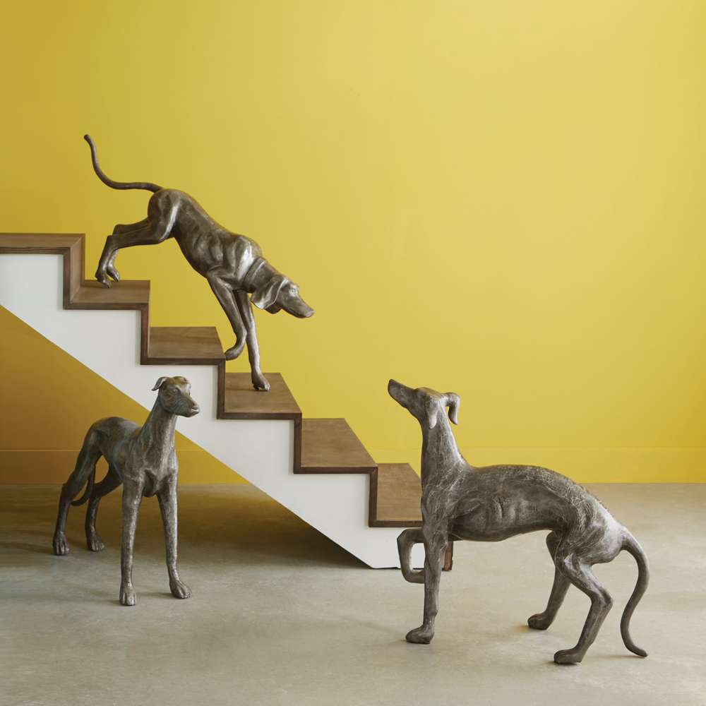 Phillips Collection - Prancing Dog Sculpture, Black/Silver, Aluminum - ID96064 veiw 4