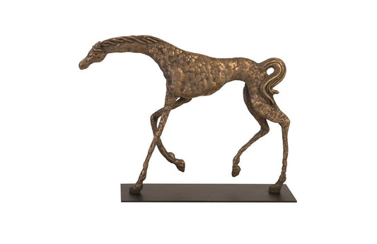 Phillips Collection - Prancing Horse Sculpture on Black Metal Base, Resin, Bronze Finish - PH94512 view 1
