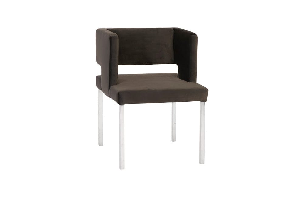 Phillips Collection - Raffia Dining Chair, Black, Stainless Steel Legs - PH96669 view 1