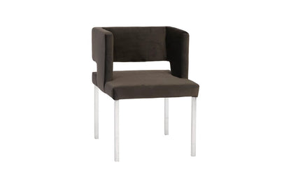 Phillips Collection - Raffia Dining Chair, Black, Stainless Steel Legs - PH96669 view 1