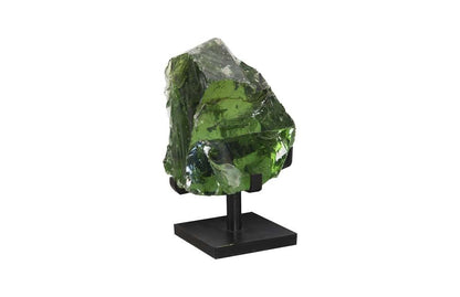 Phillips Collection - Refractory Glass Sculpture, Green, On Base - ID68665 veiw 1