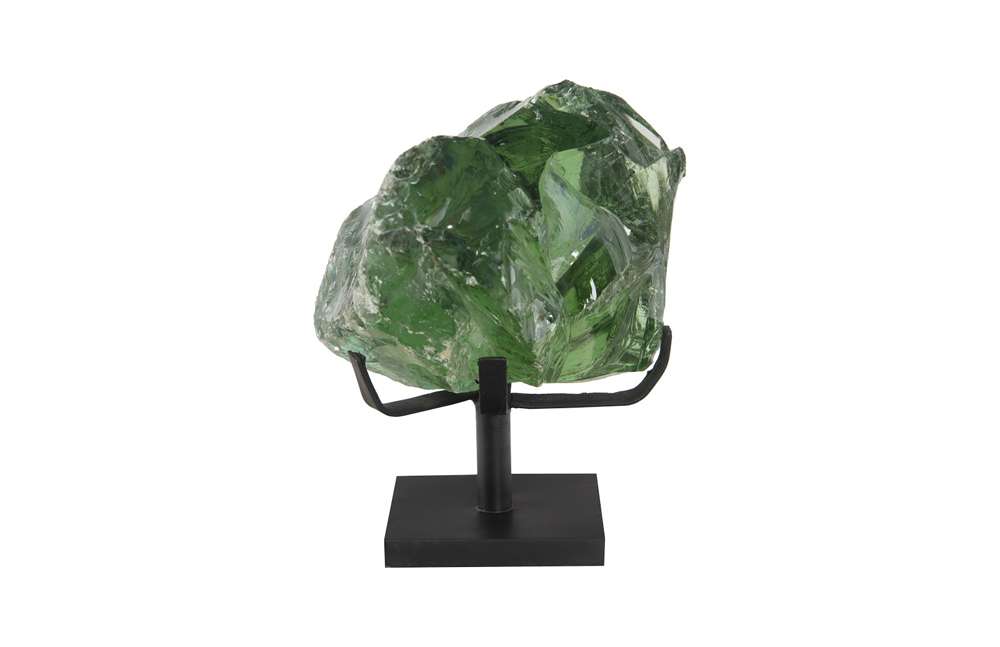 Phillips Collection - Refractory Glass Sculpture, Green, On Base - ID68665 veiw 2
