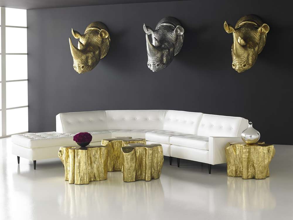 Phillips Collection - Rhino Wall Art, Resin, Gold Leaf - PH67514 veiw 2
