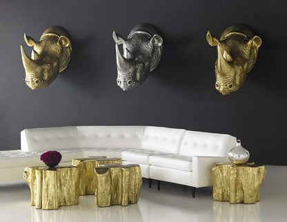 Phillips Collection - Rhino Wall Art, Resin, Silver Leaf - PH67513 veiw 2