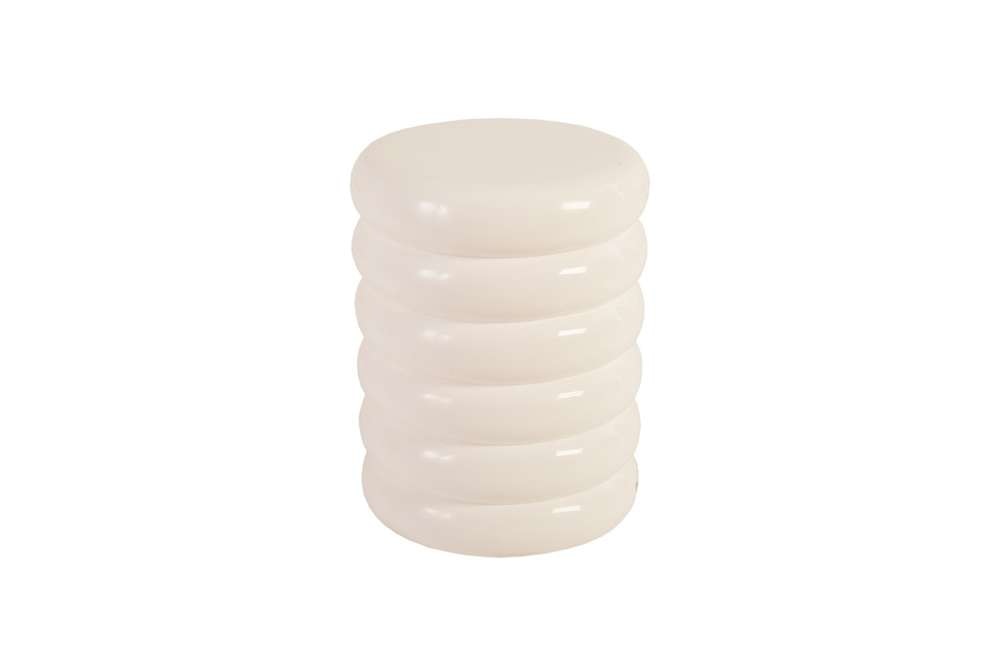 Phillips Collection - Ribbed Stool, Gel Coat White - PH67725 veiw 1