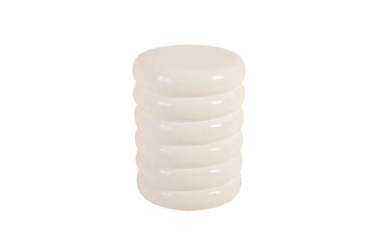 Phillips Collection - Ribbed Stool, Gel Coat White - PH67725 veiw 1