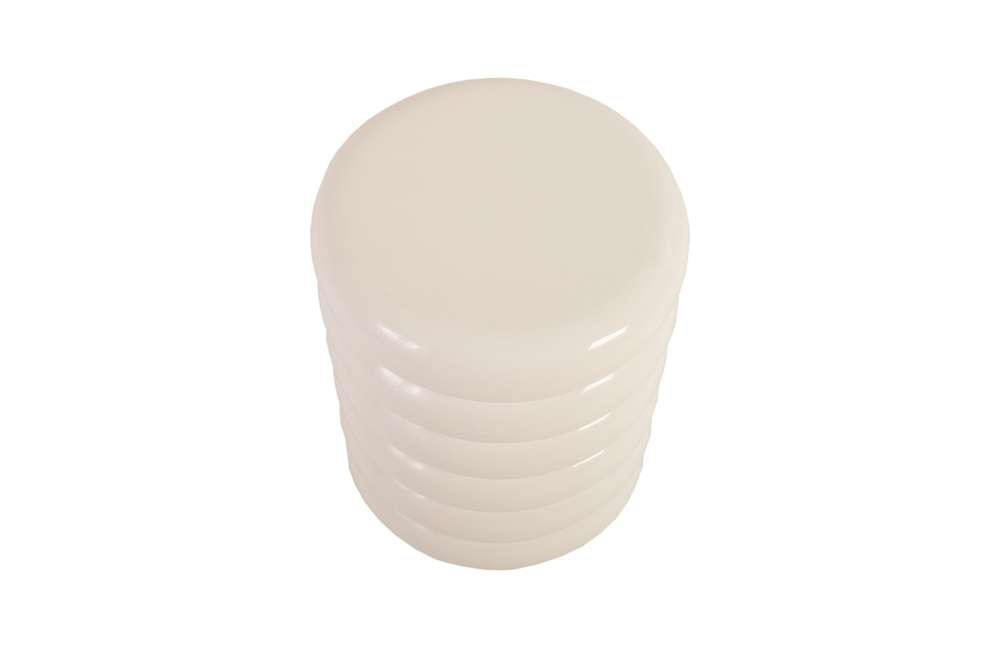 Phillips Collection - Ribbed Stool, Gel Coat White - PH67725 veiw 2