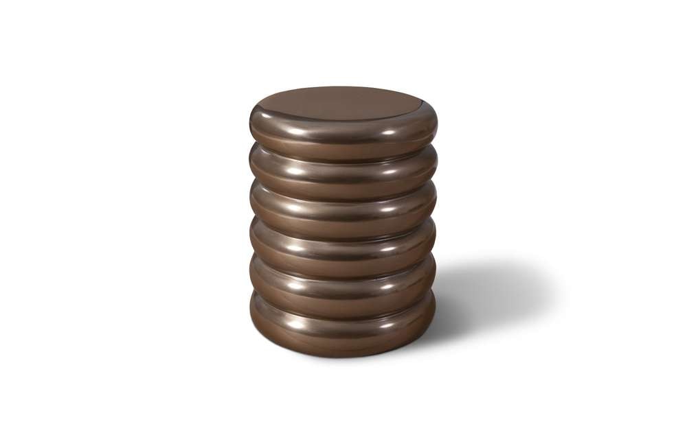 Phillips Collection - Ribbed Stool, Polished Bronze - PH60009 veiw 1
