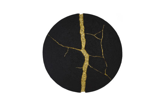 Phillips Collection - Rift Wall Tile, Circle, Matte Black, Gold Leaf - PH119562 view 1