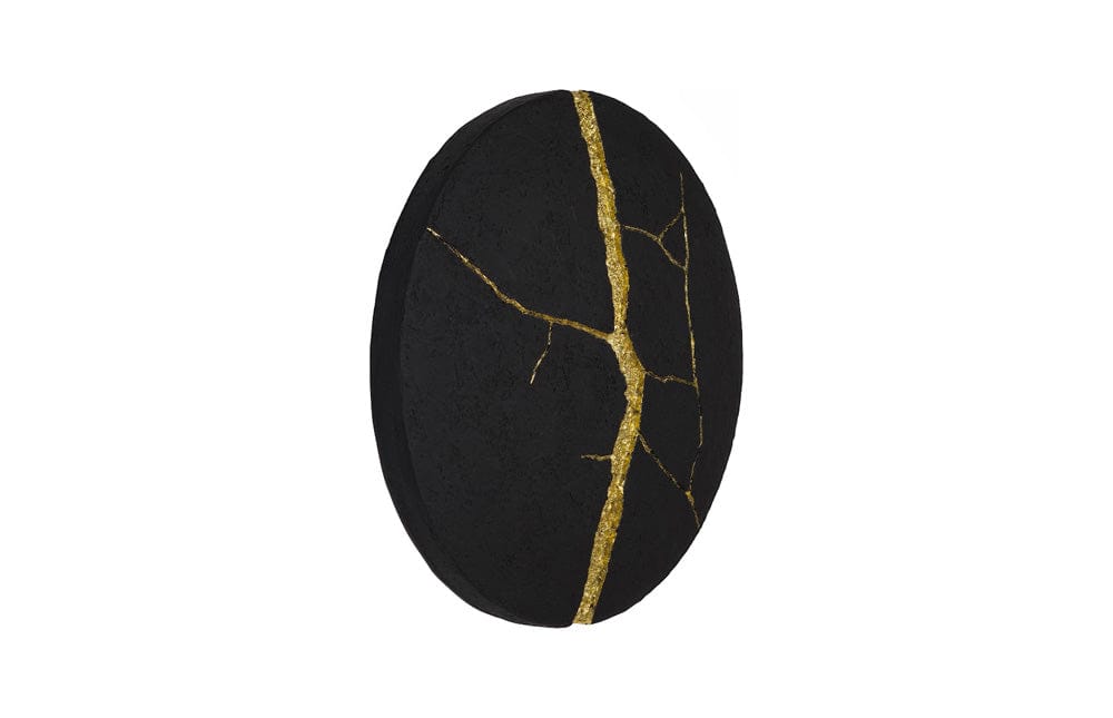 Phillips Collection - Rift Wall Tile, Circle, Matte Black, Gold Leaf - PH119562 view 2