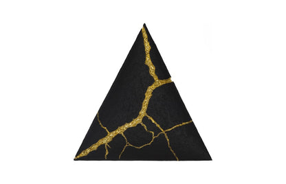 Phillips Collection - Rift Wall Tile, Triangle, Matte Black, Gold Leaf - PH119563 view 1