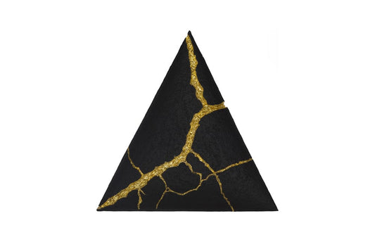 Phillips Collection - Rift Wall Tile, Triangle, Matte Black, Gold Leaf - PH119563 view 1