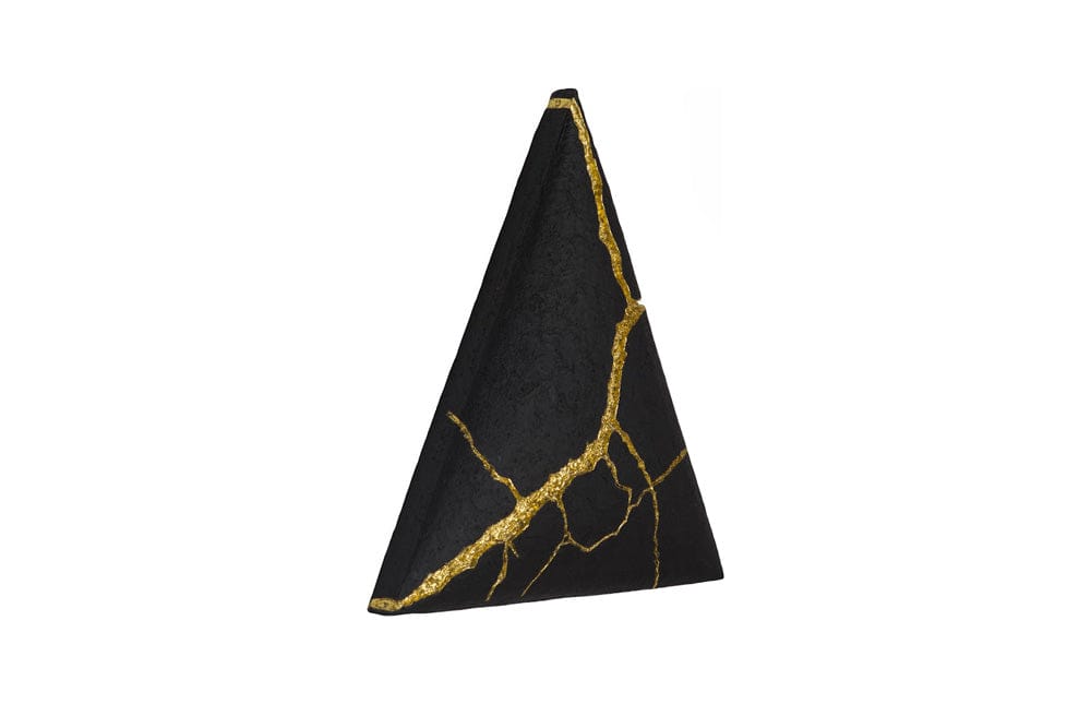 Phillips Collection - Rift Wall Tile, Triangle, Matte Black, Gold Leaf - PH119563 view 2