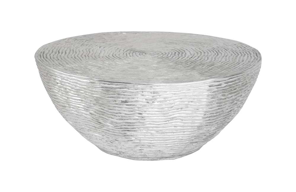 Phillips Collection - Ripple Coffee Table, Resin, Silver Leaf with Antiquing - PH102841 veiw 1