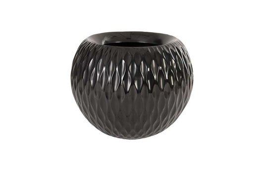 Phillips Collection - Ripple Planter, Gel Coat Black - PH67836 veiw 1