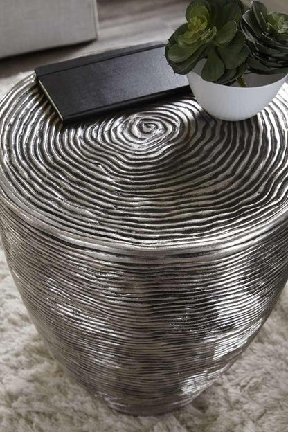 Phillips Collection - Ripple Side Table, Resin, Silver Leaf with Antiquing - PH102840 veiw 3
