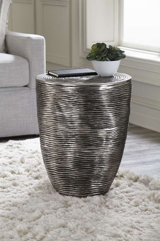 Phillips Collection - Ripple Side Table, Resin, Silver Leaf with Antiquing - PH102840 veiw 4