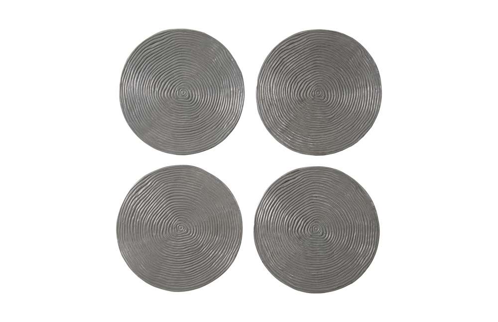 Phillips Collection - Ripple Wall Disc (Set of 4) - Resin, LG, Polished Aluminum - PH102838 veiw 1