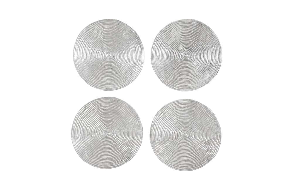 Phillips Collection - Ripple Wall Disc (Set of 4) - Resin, LG, Silver Leaf with Antiquing - PH102837 veiw 1