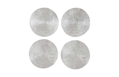 Phillips Collection - Ripple Wall Disc (Set of 4) - Resin, LG, Silver Leaf with Antiquing - PH102837 veiw 1