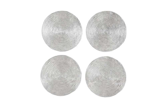 Phillips Collection - Ripple Wall Disc (Set of 4) - Resin, LG, Silver Leaf with Antiquing - PH102837 veiw 1