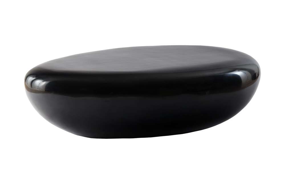 Phillips Collection - River Stone Coffee Table, Gel Coat Black, Large - PH67486 veiw 1