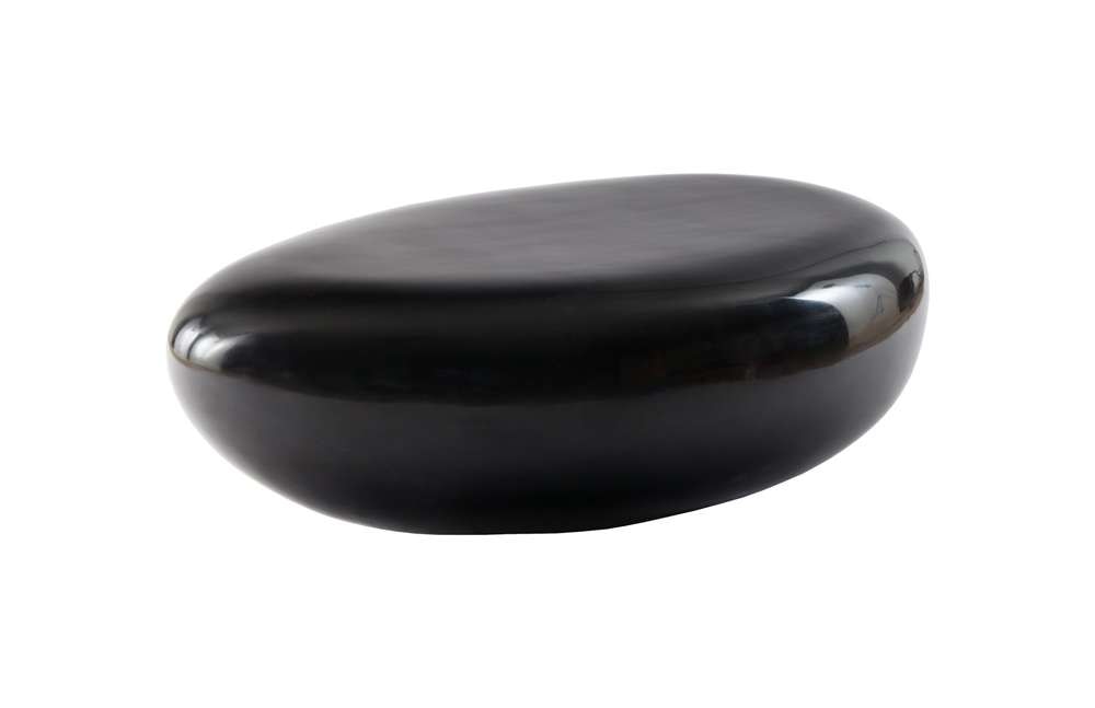 Phillips Collection - River Stone Coffee Table, Gel Coat Black, Small - PH67487 veiw 1