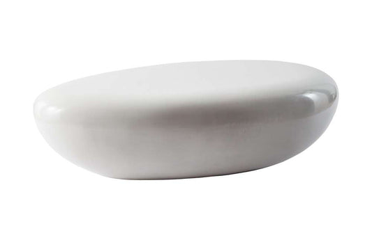 Phillips Collection - River Stone Coffee Table, Gel Coat White, Large - PH67484 veiw 1