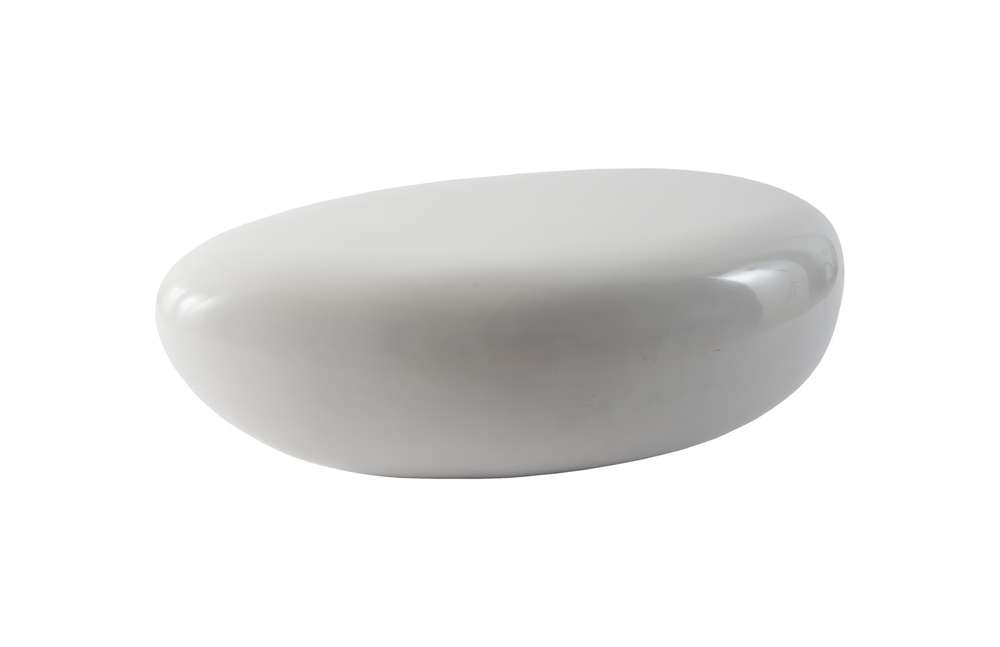 Phillips Collection - River Stone Coffee Table, Gel Coat White, Small - PH67485 veiw 1