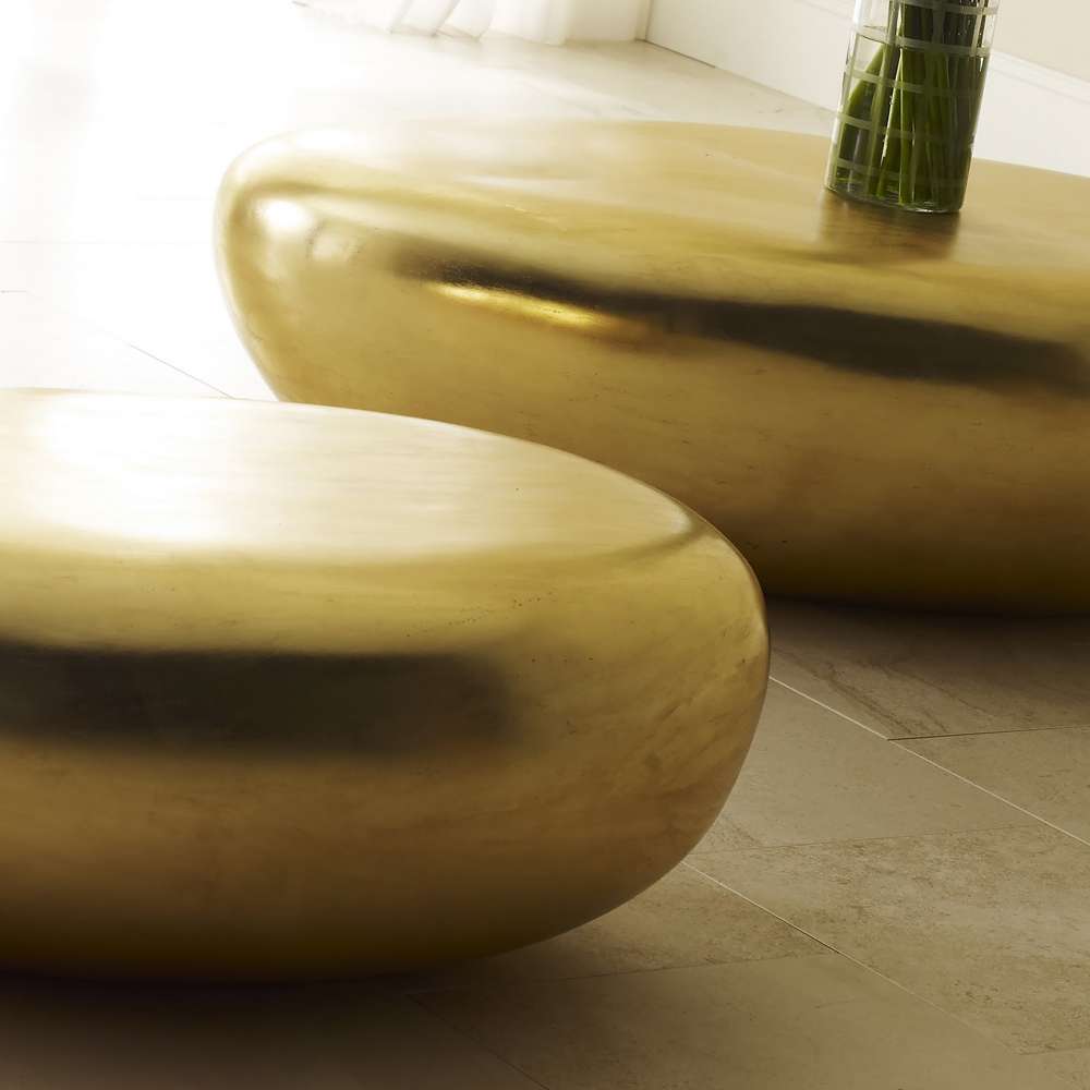 Phillips Collection - River Stone Coffee Table, Gold Leaf, Large - PH57485 veiw 5