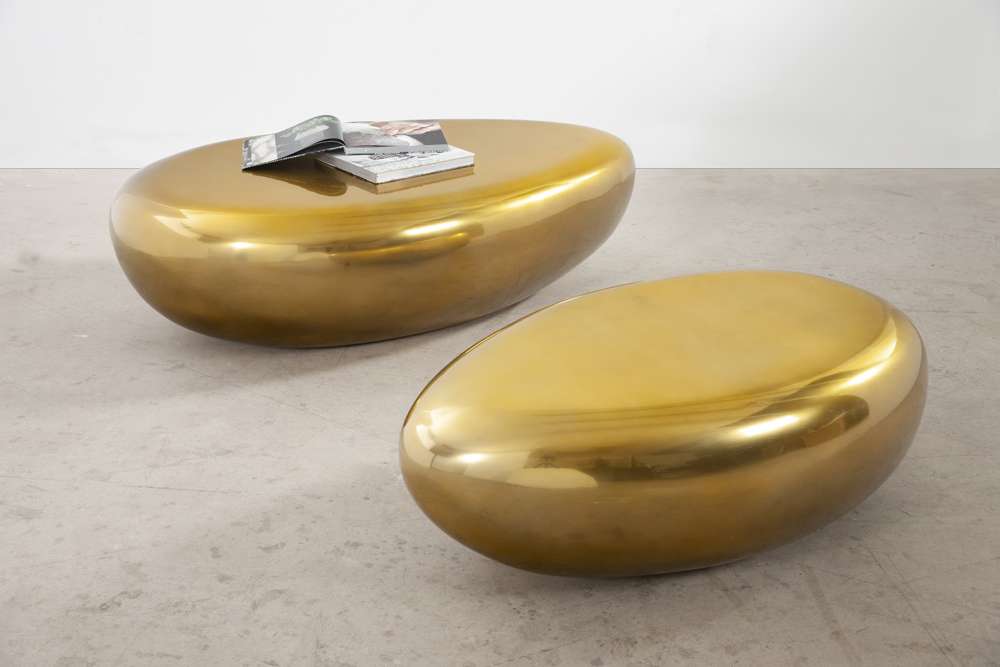 Phillips Collection - River Stone Coffee Table, Liquid Gold, Large - PH67801 veiw 3