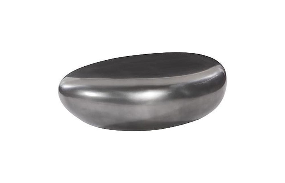 Phillips Collection - River Stone Coffee Table, Polished Aluminum, Small - PH68783 view 1