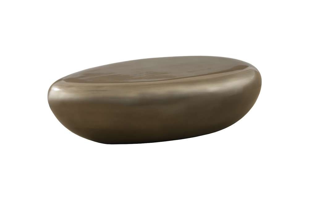 Phillips Collection - River Stone Coffee Table, Polished Bronze, Large - PH67715 veiw 1