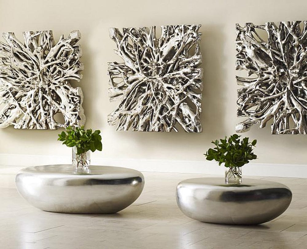 Phillips Collection - River Stone Coffee Table, Silver Leaf, Large - PH57486 view 4
