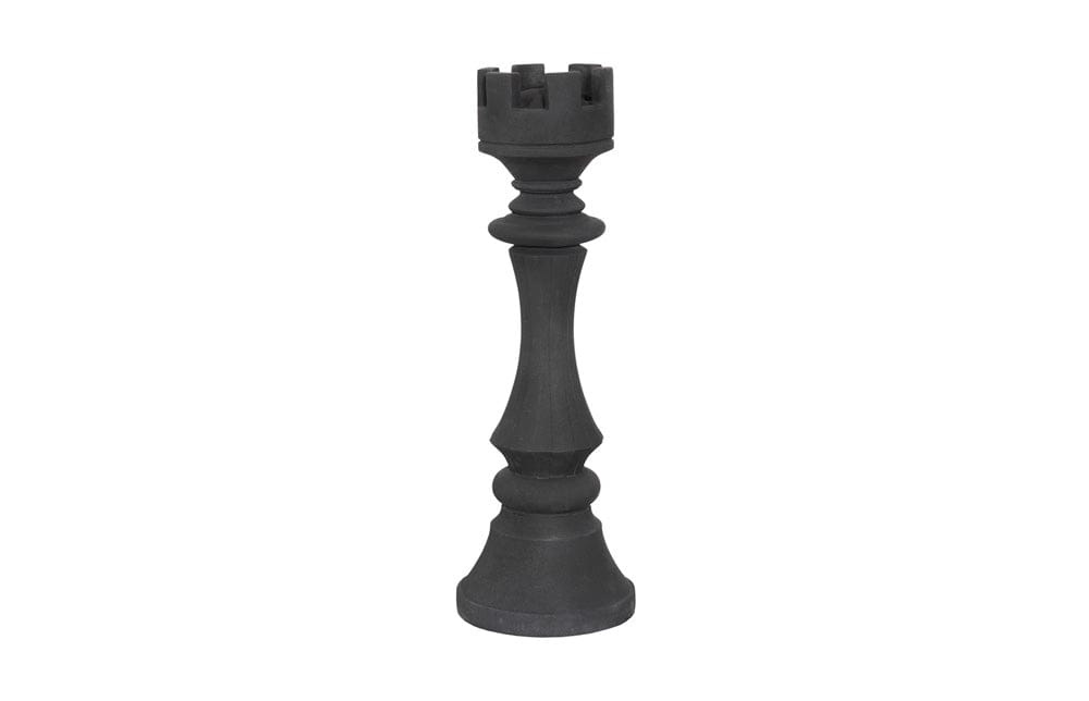 Phillips Collection - Rook Chess Sculpture, Cast Stone Black, Small - PH118743 view 1