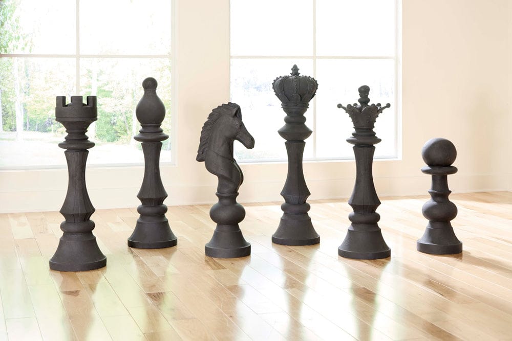 Phillips Collection - Rook Chess Sculpture, Cast Stone Black, Small - PH118743 view 3