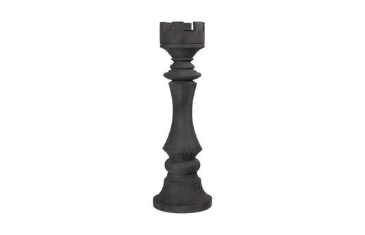 Phillips Collection - Rook Chess Sculpture, Cast Stone Black - PH115698 veiw 1