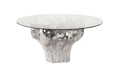 Phillips Collection - Root Small Silver Dining Table Base, With Glass - PH104330 veiw 1