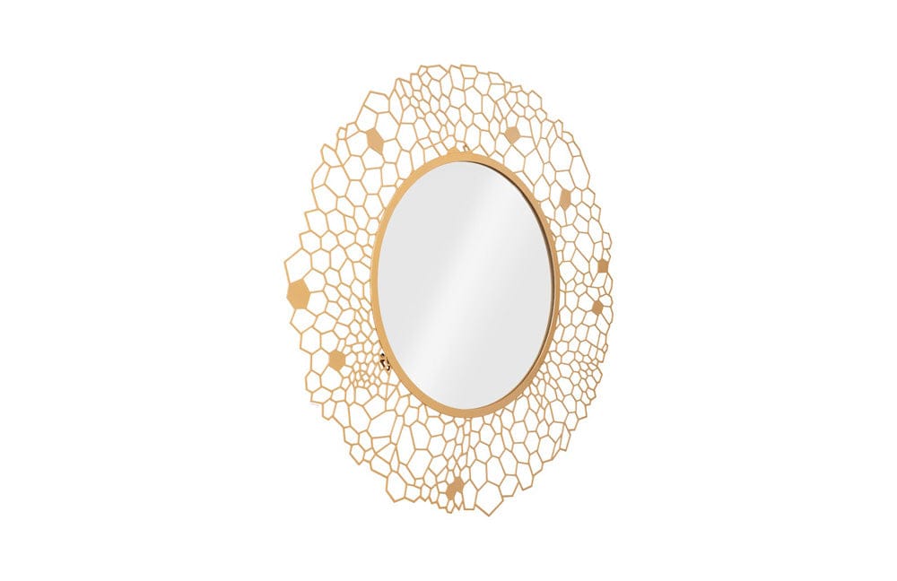 Phillips Collection - Round Honeycomb Mirror Brass - TH107115 view 2