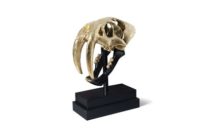Phillips Collection - Saber Tooth Tiger Skull, Black, Gold Leaf - PH67580 veiw 1