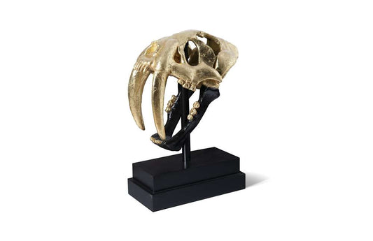 Phillips Collection - Saber Tooth Tiger Skull, Black, Gold Leaf - PH67580 veiw 1