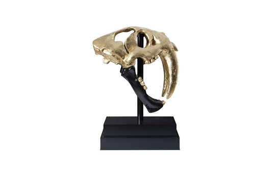 Phillips Collection - Saber Tooth Tiger Skull, Black, Gold Leaf - PH67580 veiw 2
