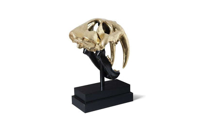Phillips Collection - Saber Tooth Tiger Skull, Black, Gold Leaf - PH67580 veiw 3