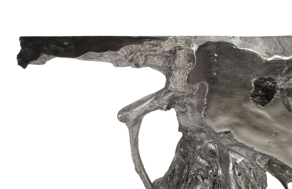 Phillips Collection - Sable Cast Root Console Table, Silver Leaf - PH67962 veiw 3