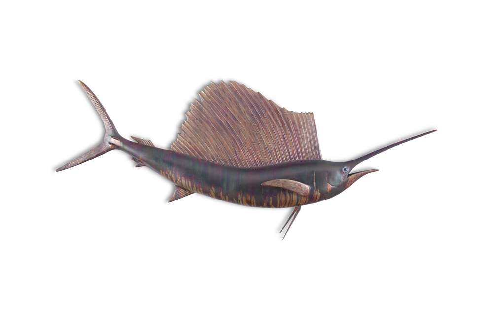 Phillips Collection - Sail Fish Wall Sculpture, Resin, Copper Patina Finish - PH100659 veiw 1