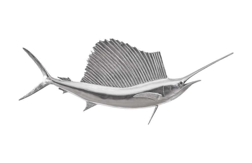 Phillips Collection - Sail Fish Wall Sculpture, Resin, Silver Leaf - PH100658 veiw 1