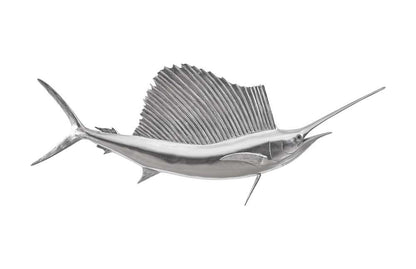Phillips Collection - Sail Fish Wall Sculpture, Resin, Silver Leaf - PH100658 veiw 1