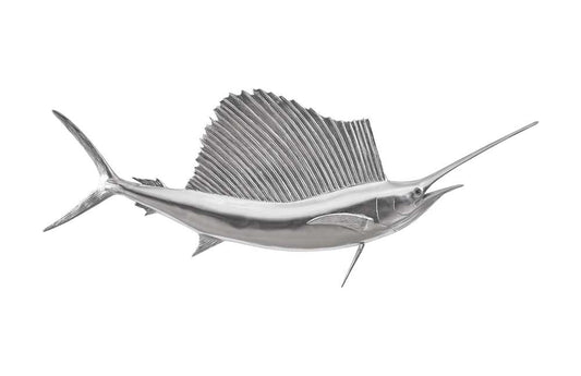 Phillips Collection - Sail Fish Wall Sculpture, Resin, Silver Leaf - PH100658 veiw 1